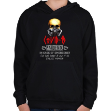 PRINTFASHION COVID 19 PANDEMIC - Gyerek kapucnis pulóver - Fekete