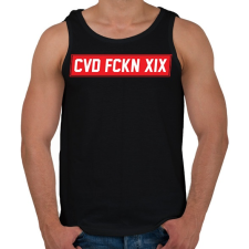 PRINTFASHION Covid fuckin 19 - Férfi atléta - Fekete atléta, trikó