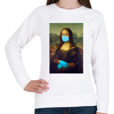 PRINTFASHION Covid Mona - Női pulóver - Fehér