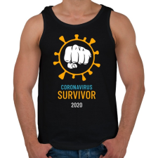 PRINTFASHION Covid Survivor - Férfi atléta - Fekete atléta, trikó