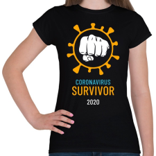 PRINTFASHION Covid Survivor - Női póló - Fekete női póló