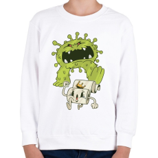 PRINTFASHION Covid szörny - Gyerek pulóver - Fehér