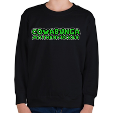 PRINTFASHION Cowabunga motherf - Gyerek pulóver - Fekete gyerek pulóver, kardigán