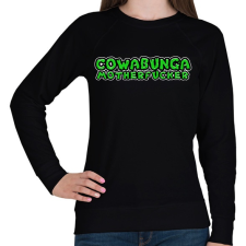 PRINTFASHION Cowabunga motherf - Női pulóver - Fekete női pulóver, kardigán