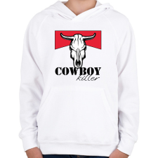 PRINTFASHION Cowboy killer - Gyerek kapucnis pulóver - Fehér gyerek pulóver, kardigán