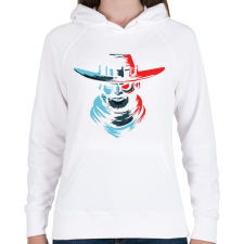 PRINTFASHION Cowboy - Női kapucnis pulóver - Fehér női pulóver, kardigán