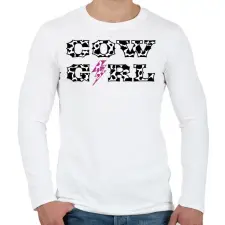 PRINTFASHION Cowgirl - Boci - Férfi hosszú ujjú póló - Fehér férfi póló