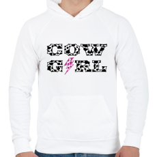 PRINTFASHION Cowgirl - Boci - Férfi kapucnis pulóver - Fehér