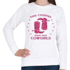 PRINTFASHION Cowgirls - Női pulóver - Fehér