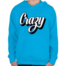 PRINTFASHION Crazy - Gyerek kapucnis pulóver - Azúrkék