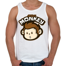 PRINTFASHION Crazy Monkey - Férfi atléta - Fehér