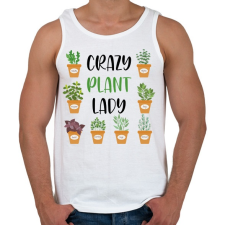 PRINTFASHION Crazy plant lady - Fekete - Férfi atléta - Fehér atléta, trikó