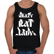 PRINTFASHION Crazy Rat Lady - Férfi atléta - Fekete atléta, trikó