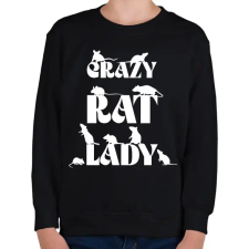 PRINTFASHION Crazy Rat Lady - Gyerek pulóver - Fekete gyerek pulóver, kardigán