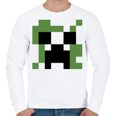 PRINTFASHION Creeper Minecraft - Férfi pulóver - Fehér