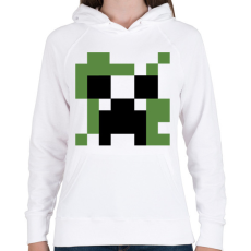 PRINTFASHION Creeper Minecraft - Női kapucnis pulóver - Fehér