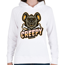 PRINTFASHION Creepy Hyenas - Női kapucnis pulóver - Fehér női pulóver, kardigán