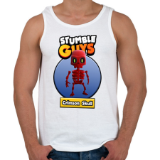 PRINTFASHION Crimson Skull - Férfi atléta - Fehér atléta, trikó