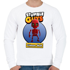 PRINTFASHION Crimson Skull - Férfi pulóver - Fehér férfi pulóver, kardigán