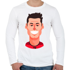 PRINTFASHION Cristiano Ronaldo - Férfi hosszú ujjú póló - Fehér férfi póló
