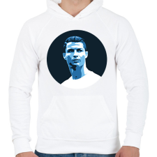 PRINTFASHION Cristiano Ronaldo - Férfi kapucnis pulóver - Fehér férfi pulóver, kardigán