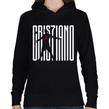 PRINTFASHION Cristiano Ronaldo - Női kapucnis pulóver - Fekete női pulóver, kardigán