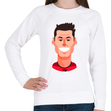 PRINTFASHION Cristiano Ronaldo - Női pulóver - Fehér női pulóver, kardigán