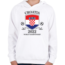 PRINTFASHION Croatia 2022 - Gyerek kapucnis pulóver - Fehér gyerek pulóver, kardigán