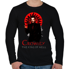PRINTFASHION CROWLEY-KING OF HELL - Férfi hosszú ujjú póló - Fekete férfi póló