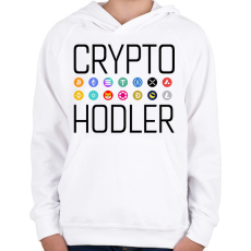 PRINTFASHION Crypto Hodler - Gyerek kapucnis pulóver - Fehér