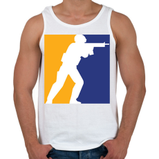 PRINTFASHION CS2 logó - Férfi atléta - Fehér