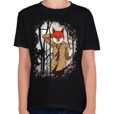 PRINTFASHION Csábító róka - Gyerek póló - Fekete gyerek póló