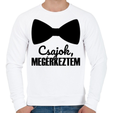 PRINTFASHION Csajok megérkeztem - Férfi pulóver - Fehér férfi pulóver, kardigán