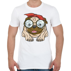 PRINTFASHION Csajos mopsz - Férfi póló - Fehér