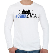 PRINTFASHION CSAK A CICA - Férfi hosszú ujjú póló - Fehér férfi póló