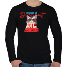 PRINTFASHION Csak a drámáért jöttem - Férfi hosszú ujjú póló - Fekete