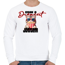 PRINTFASHION Csak a drámáért jöttem - Férfi pulóver - Fehér
