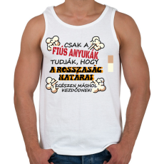 PRINTFASHION Csak a fiús anyukák tudják... - Férfi atléta - Fehér