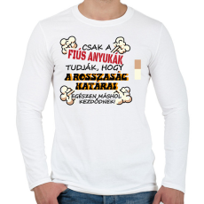 PRINTFASHION Csak a fiús anyukák tudják... - Férfi hosszú ujjú póló - Fehér