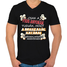 PRINTFASHION Csak a fiús anyukák tudják... - Férfi V-nyakú póló - Fekete férfi póló