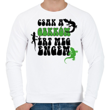 PRINTFASHION Csak a gekkóm - Férfi pulóver - Fehér férfi pulóver, kardigán