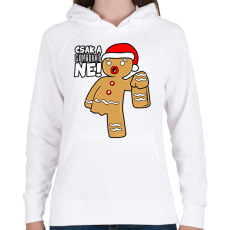 PRINTFASHION Csak a gombokat ne - Női kapucnis pulóver - Fehér