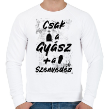 PRINTFASHION Csak a gyász meg a szenvedés - Férfi pulóver - Fehér férfi pulóver, kardigán