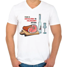 PRINTFASHION Csak a kóstolóért.. - Férfi V-nyakú póló - Fehér férfi póló
