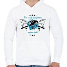 PRINTFASHION Csak a peca - Férfi kapucnis pulóver - Fehér férfi pulóver, kardigán