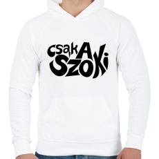 PRINTFASHION csak a szoki - Férfi kapucnis pulóver - Fehér