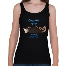 PRINTFASHION Csak akkor ébressz fel, ha nasit hozol - Női atléta - Fekete női trikó