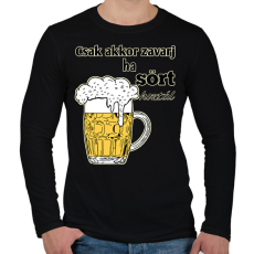 PRINTFASHION Csak akkor zavarj ha sört hoztál - Férfi hosszú ujjú póló - Fekete