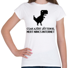PRINTFASHION Csak azért jöttem ki mert nincs internet - Női póló - Fehér női póló