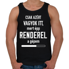 PRINTFASHION Csak azért vagyok itt - Férfi atléta - Fekete